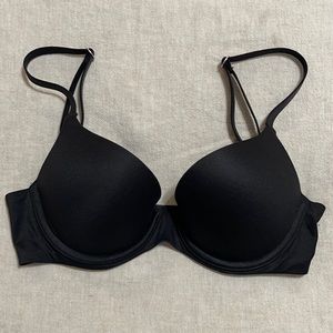 Aerie, 30C, Black Demi Push-up Bra